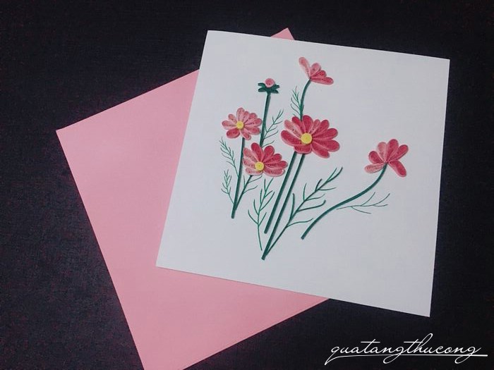 Thiệp quilling những bông hoa